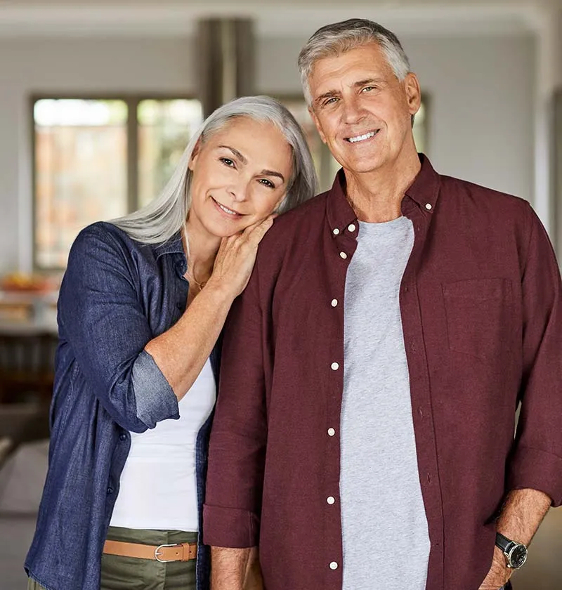 Middle age couple smiling